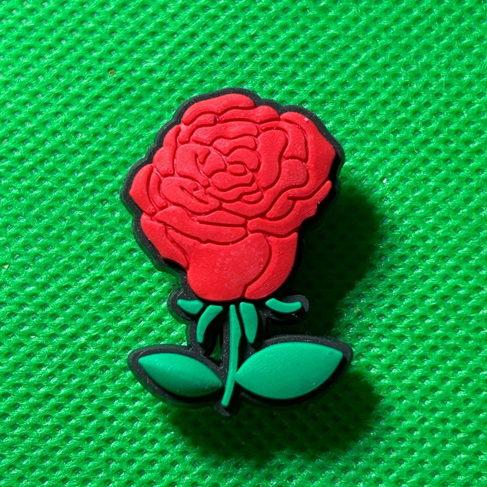 🌼 (5/$10 or 10/$15) NEW “Red Roses” Fun Croc Shoe Charm Collection Red Rose